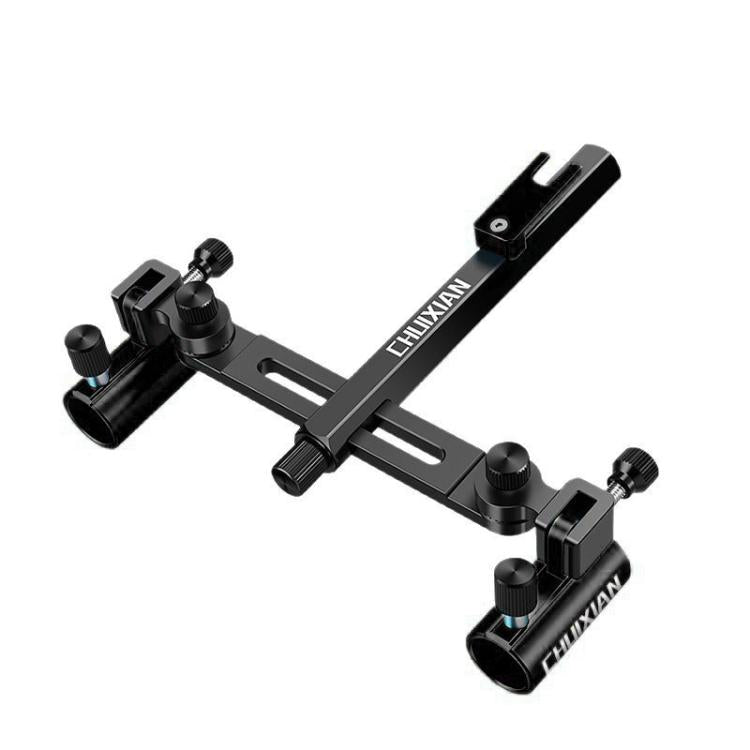 Aluminum Magnesium Alloy Dual Fishing Rod Holder 360 Adjustable Double Bracket for Fishing Box Chair — Blue