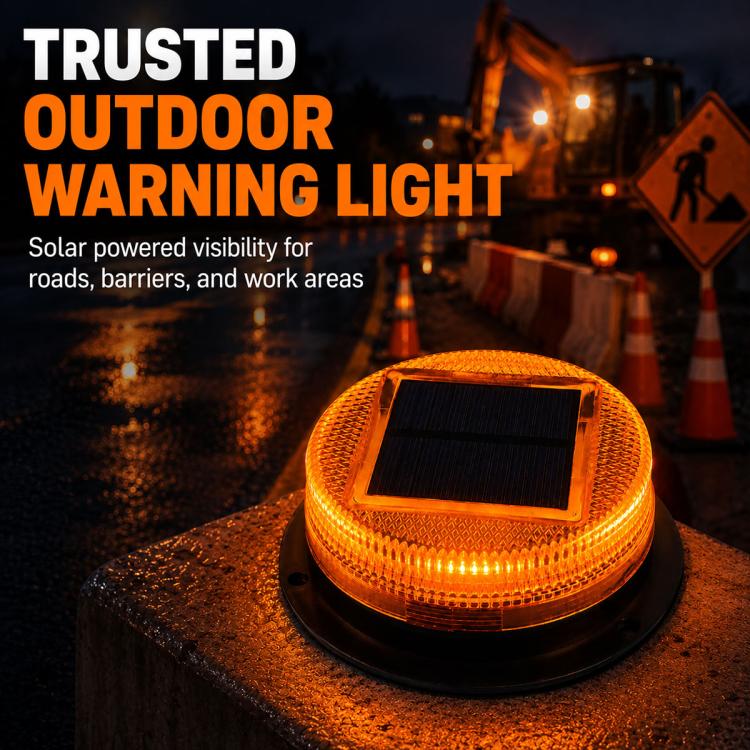 Solar Powered Nighttime LED Flashing Warning Light