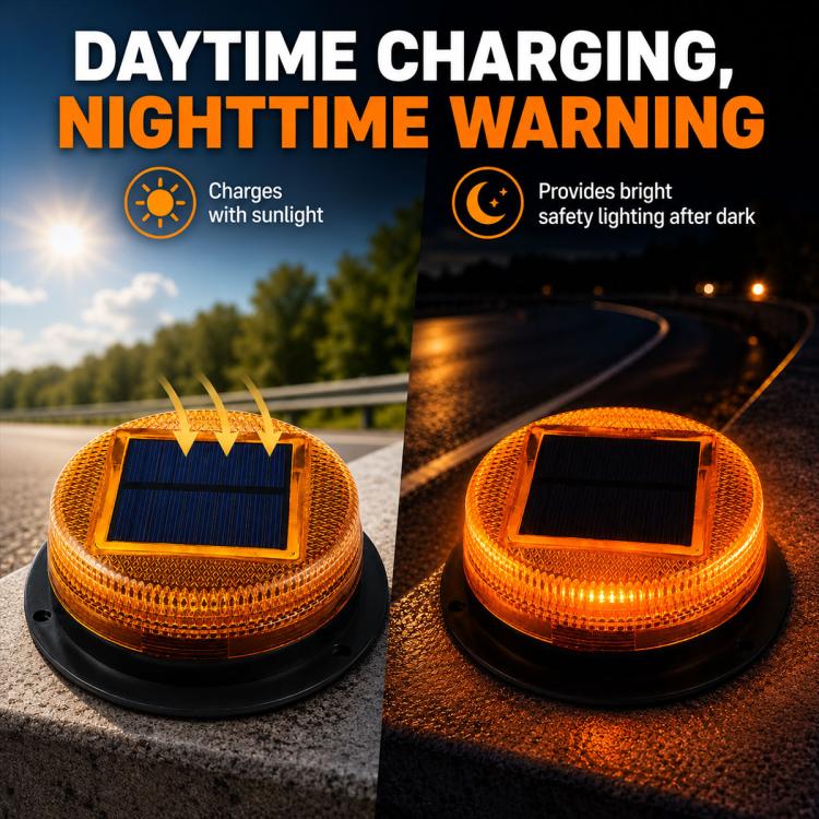 Solar Powered Nighttime LED Flashing Warning Light