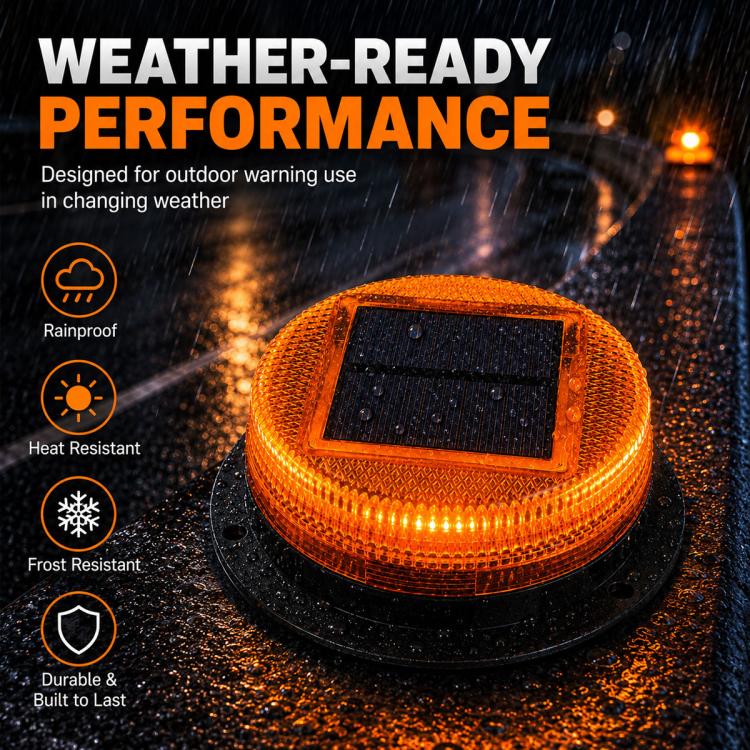 Solar Powered Nighttime LED Flashing Warning Light