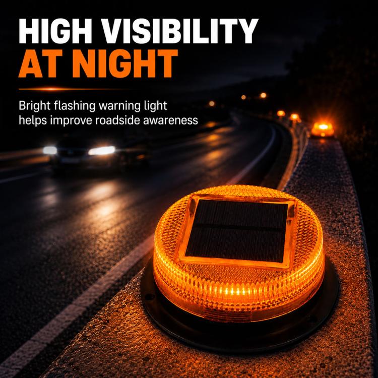 Solar Powered Nighttime LED Flashing Warning Light