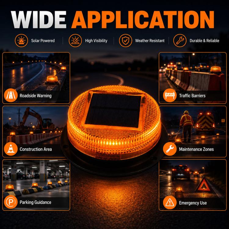 Solar Powered Nighttime LED Flashing Warning Light
