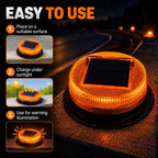 Solar Powered Nighttime LED Flashing Warning Light