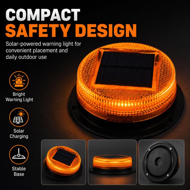 Solar Powered Nighttime LED Flashing Warning Light