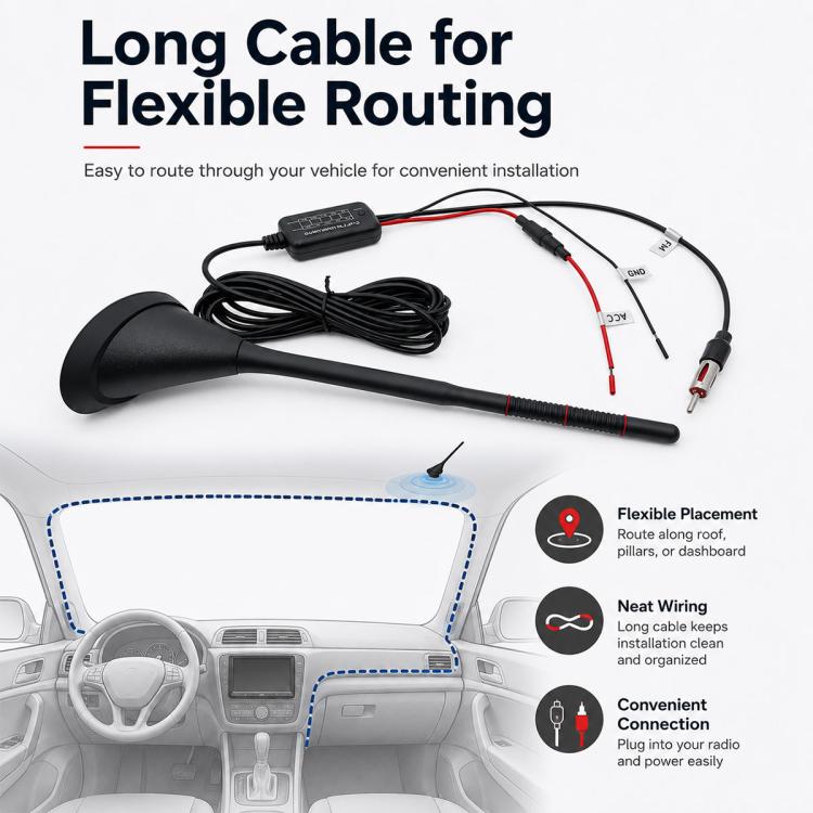 Car MP3 Radio Antenna FM Amplifier Signal Booster