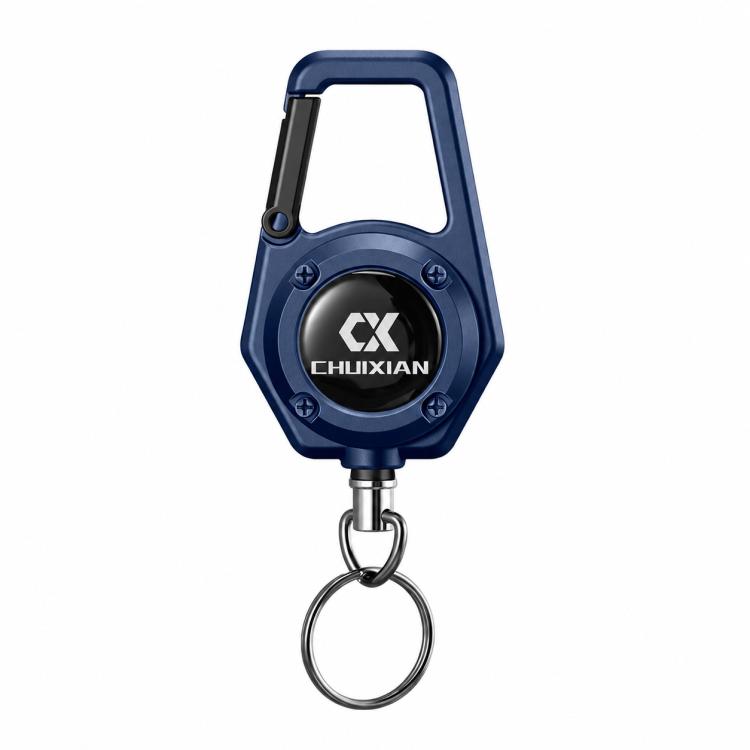 Retractable Reel Carabiner 80cm Steel Wire Anti-Lost Holder for Fishing Scissors Fish Gripper Outdoor Tools — Aurora Blue