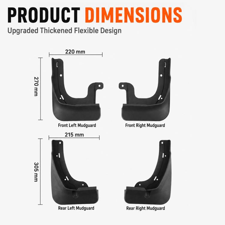 4pcs/Set Car Wheel Splash Flaps Fender Guard — view 9