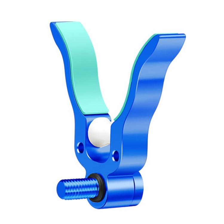 Aluminum Alloy Big Fish U Shape Rod Rest Head Rotatable Roller Fishing Pole Holder — Blue