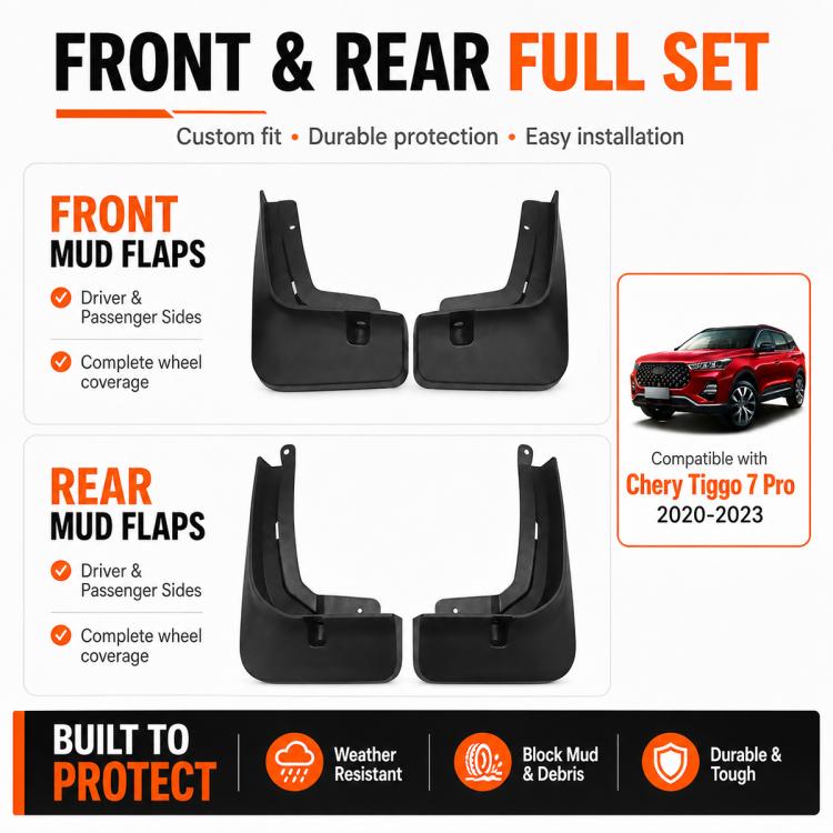4pcs/Set Car Wheel Splash Flaps Fender Guard — view 4