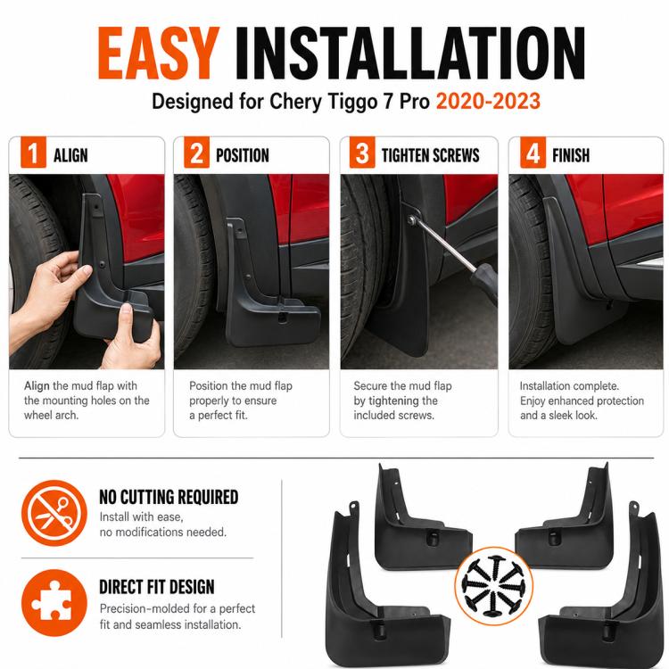 4pcs/Set Car Wheel Splash Flaps Fender Guard — view 5