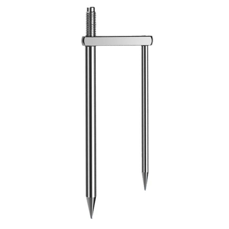 Detachable Umbrella Ground Stake Anti-Wind Peg with 12mm Universal Thread Interface — Stainless Steel 23cm 3-Prong