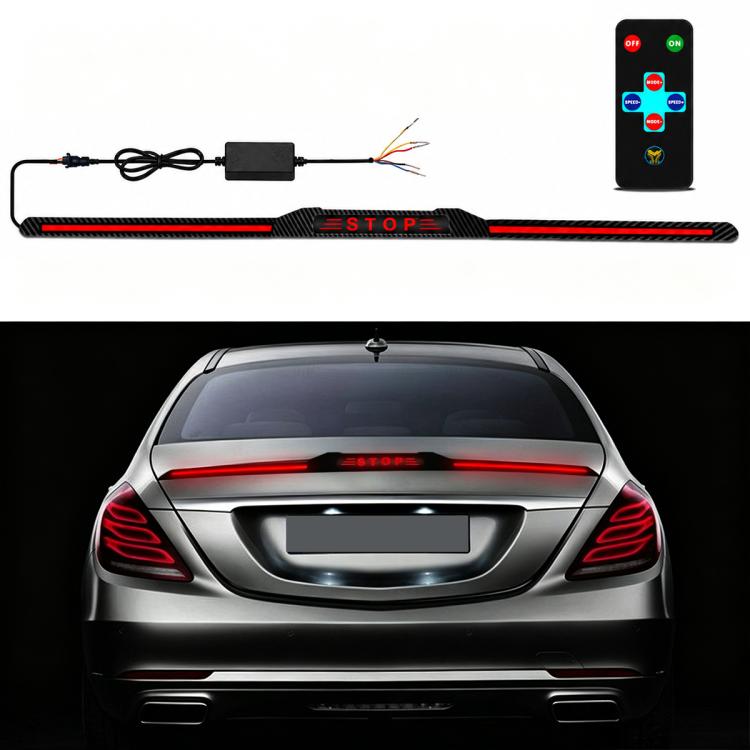 Automotive segmented spoiler light with carbon fiber Texture