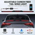 Automotive segmented spoiler light with carbon fiber Texture