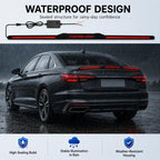 Automotive segmented spoiler light with carbon fiber Texture