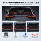 Automotive segmented spoiler light with carbon fiber Texture