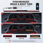 Automotive segmented spoiler light with carbon fiber Texture