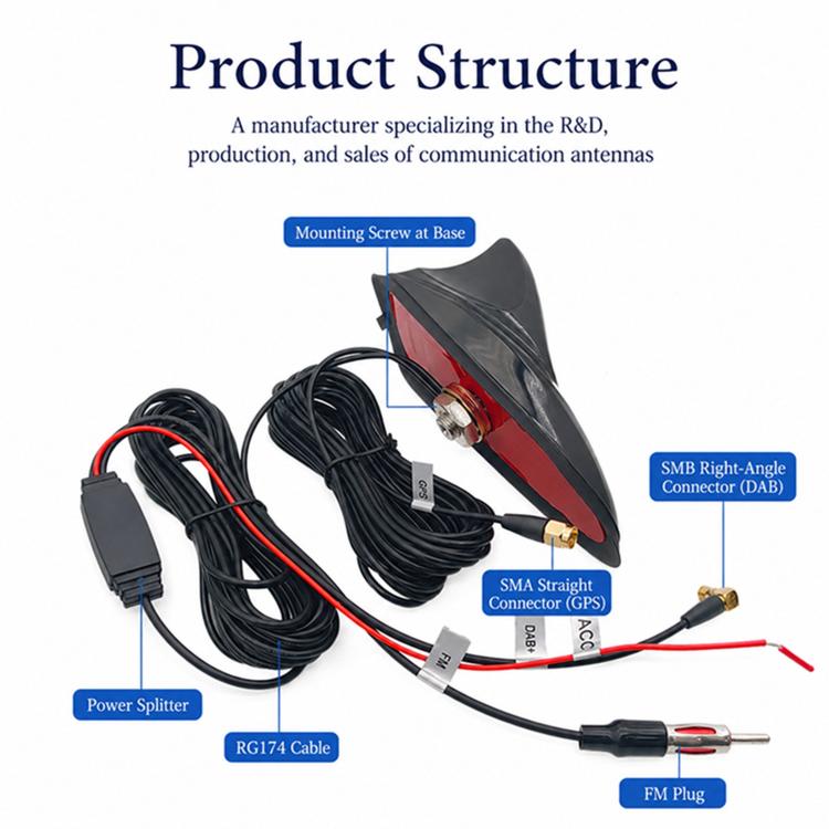 Car Auto Shark Fin Dome Antenna GPS Antenna Active Receiver
