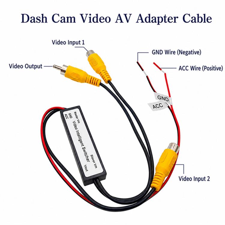 Dash Camera 2 In 1 Out HD Video Adapter Cable — view 4