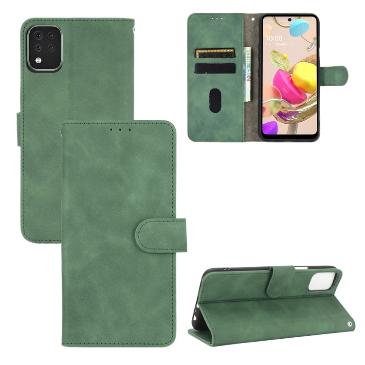 Solid Color Skin Feel Magnetic Buckle Horizontal Flip Calf Texture PU Leather Case with Holder & Card Slots & Wallet — Blue