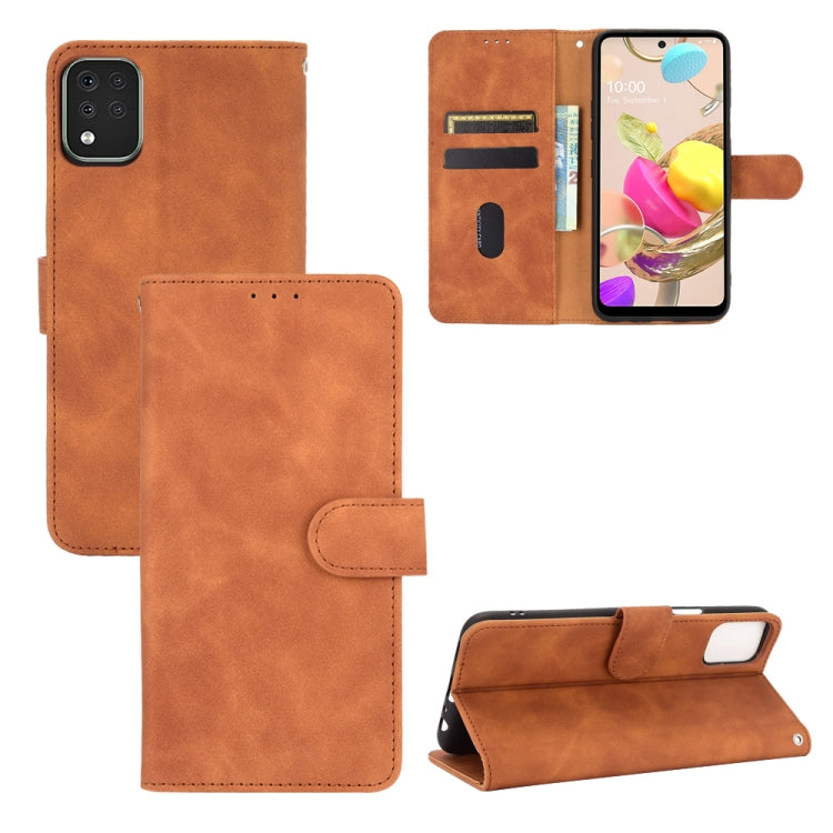 Solid Color Skin Feel Magnetic Buckle Horizontal Flip Calf Texture PU Leather Case with Holder & Card Slots & Wallet — Rose Red