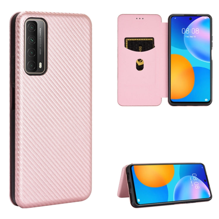 Carbon Fiber Texture Magnetic Horizontal Flip TPU + PC + PU Leather Case with Card Slot