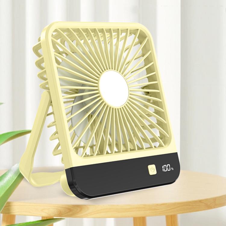 SL615 Thin Body Digital Display Desktop Cooling Fan — Yellow