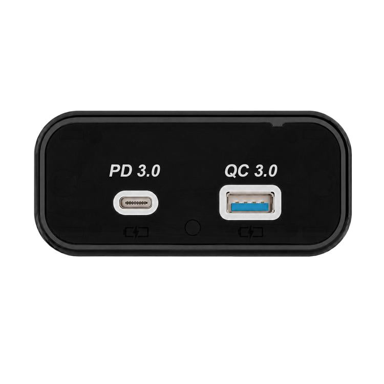 Dual Ports Car Modification Fast Charging QC3.0+PD3.0 Car Charger — Dual Ports(Black with Silver Border)