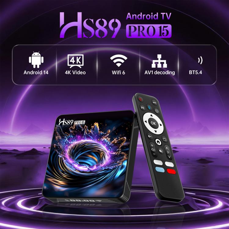 HS89 Pro 15 Android 14 Smart TV Set Top Box, RK3539 Quad-Core Cortex-A55
