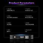 HS89 Pro 15 Android 14 Smart TV Set Top Box, RK3539 Quad-Core Cortex-A55