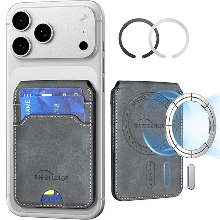 BFK41 Metal Hinge Vertical RFID Magnetic Leather Card Bag