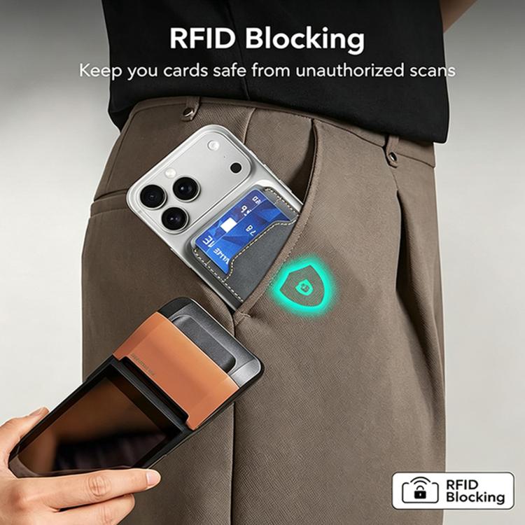 BFK41 Metal Hinge Vertical RFID Magnetic Leather Card Bag