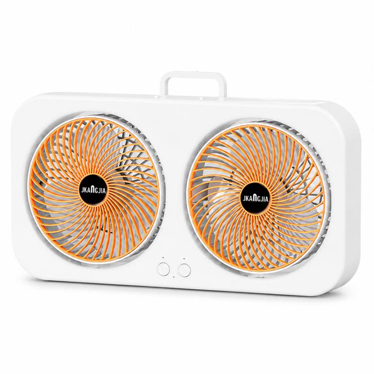 F8 Dual-Head Desktop Air Circulation Cooling Fan — Black