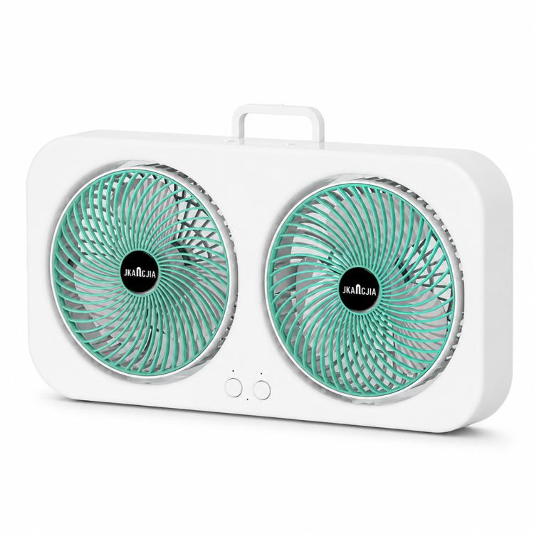 F8 Dual-Head Desktop Air Circulation Cooling Fan — Blue