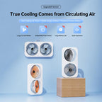 F8 Dual-Head Desktop Air Circulation Cooling Fan — Green
