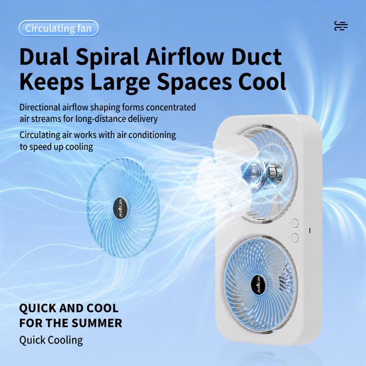 F8 Dual-Head Desktop Air Circulation Cooling Fan — view 9