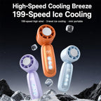 K22 Digital Display High-Speed Cooling Handheld Fan — Purple