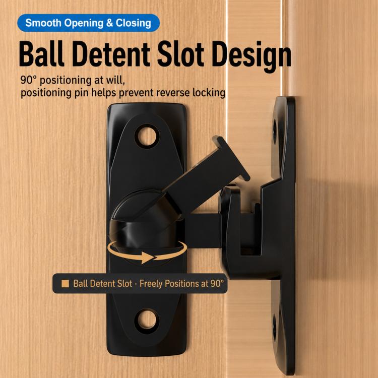 360-Degree Rotating Aluminum Alloy Door and Window Security Latch Lock — view 11
