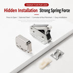 Handle Free Push-To-Ppen Cabinet Door Retractor Rebound Latch — V-Shaped Touch Catch