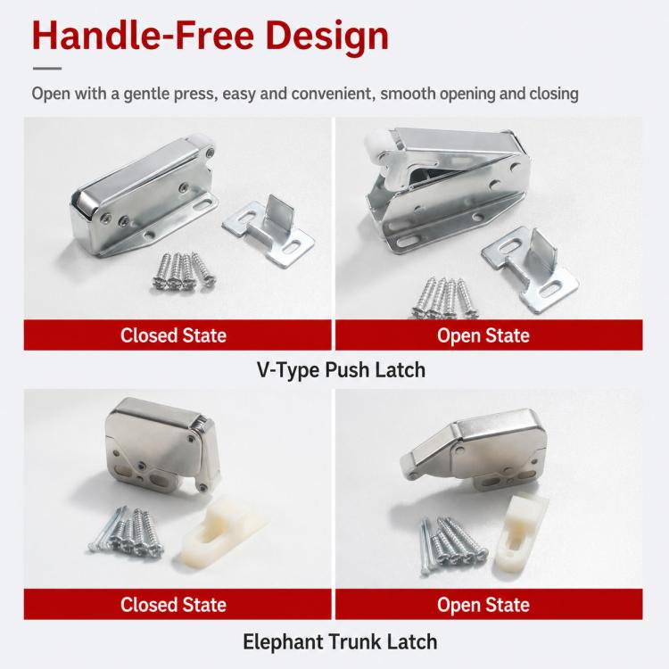 Handle Free Push-To-Ppen Cabinet Door Retractor Rebound Latch — view 11