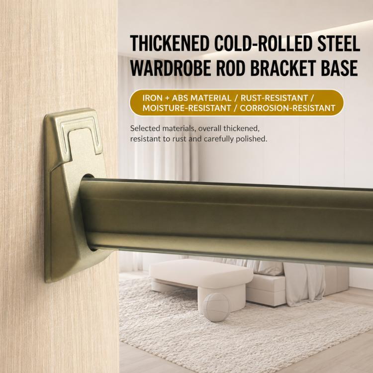 4pcs/Pack Thickened Closet Rod Support Brackets, Wardrobe Clothes Rail End Holders — Bronze