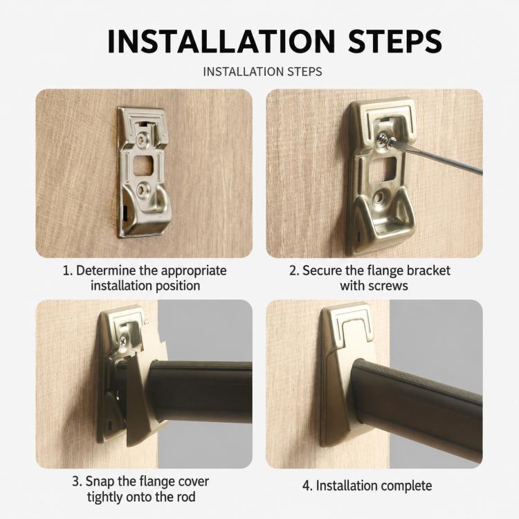 4pcs/Pack Thickened Closet Rod Support Brackets, Wardrobe Clothes Rail End Holders — view 14