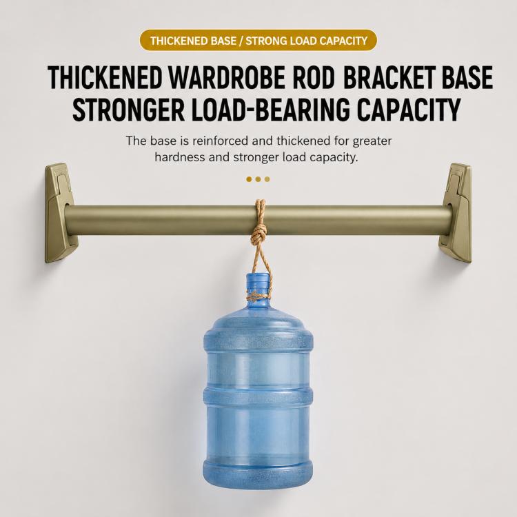 4pcs/Pack Thickened Closet Rod Support Brackets, Wardrobe Clothes Rail End Holders — view 7