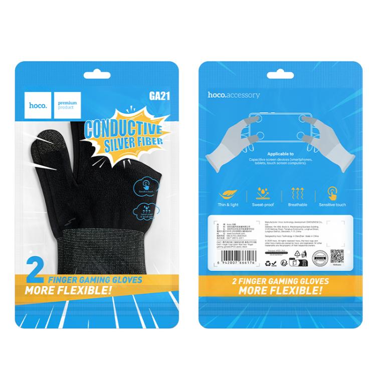 hoco GA21 1Pair Eagle Claw Silver Fiber Two-Finger Gaming Gloves — view 7
