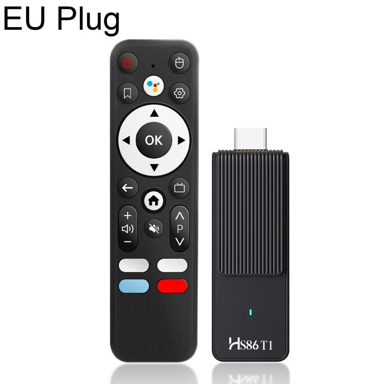 HS86 T1 Android 14 Mini HD TV Stick with Remote Control, 2GB+16GB, RK3518 Cortex-A53 Quad-Core