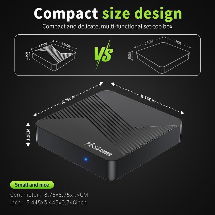 HS86 MINI 13 Android 14 Wifi 6 BT 5.4 4K TV Box