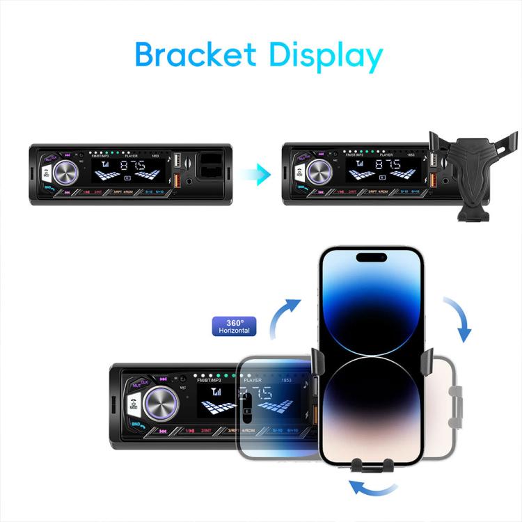 Universal Single-DIN Car MP3 Player with Phone Holder