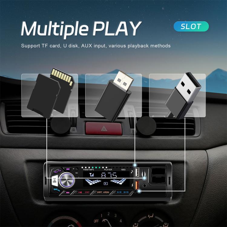 Universal Single-DIN Car MP3 Player with Phone Holder