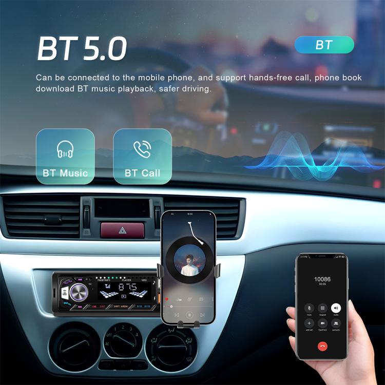 Universal Single-DIN Car MP3 Player with Phone Holder