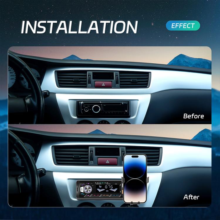 Universal Single-DIN Car MP3 Player with Phone Holder