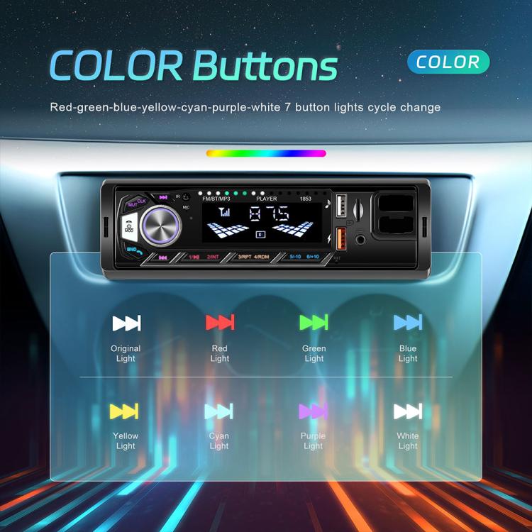 Universal Single-DIN Car MP3 Player with Phone Holder